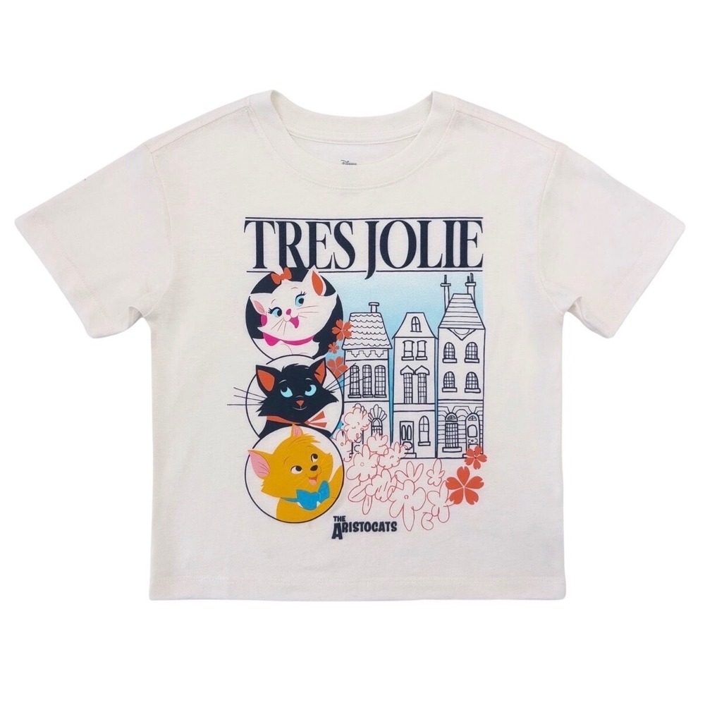 Disney The Aristocats T-Shirt Kids Size L White Excellent Marie Tres Jolie Tee